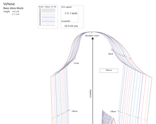 Load image into Gallery viewer, Basic dress block & sleeve / 13 sizes / PDF pattern / Different heights /168cm  + Adobe Illustrator version