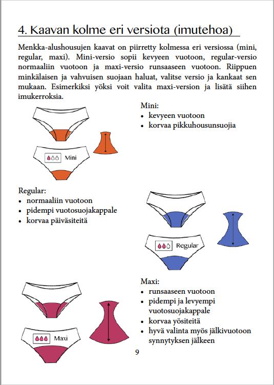 Flo’s Period Panties XXXS to 3X Adults PDF Pattern