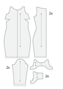 Pieni musta mekko PDF-ompelukaava omilla mitoilla