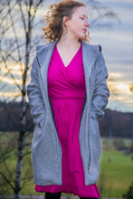 Load image into Gallery viewer, VeNove Magenta wrap dress with kimono sleeves