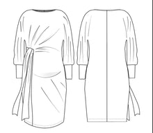 Load image into Gallery viewer, VeNove draped knot dress with kimono sleeves 