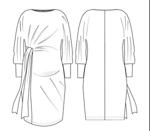 VeNove draped knot dress with kimono sleeves 