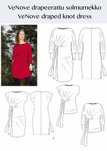 Load image into Gallery viewer, VeNove draped knot dress/tunic PDF sewing pattern