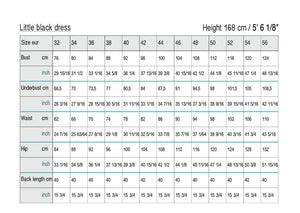 Pieni musta mekko PDF-ompelukaava / koot 32-56